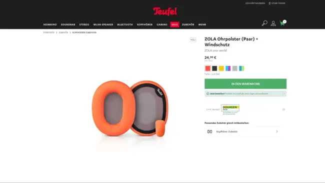 Teufel ZOLA Ohrpolster mit Popschutz Webshop Angebot