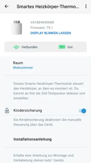 tado Update Kndersicherung eingeschaltet